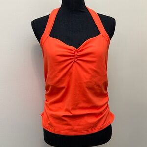 Blogilates Women's XL Orange Halter Tank Top Racerback Gym Athleisure Activewear